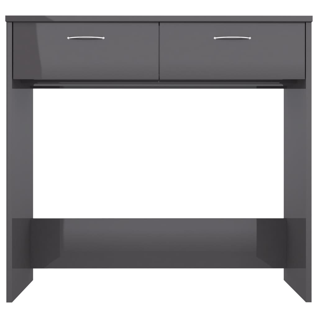 Desk High Gloss Grey 80x40x75 cm Chipboard